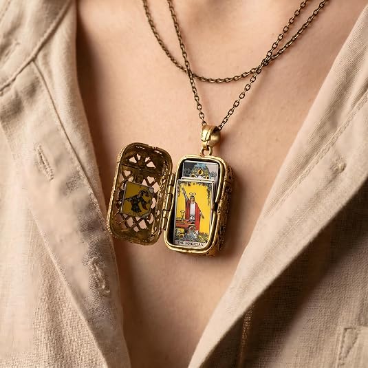 š„LAST DAY 49% OFF - šæTiny Tarot Deck Necklace with Cards