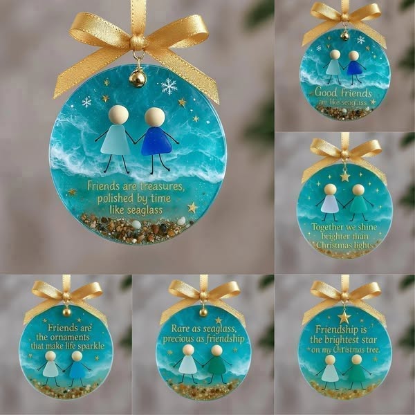 Friendship Sea Glass Christmas Ornament🌊✨💝