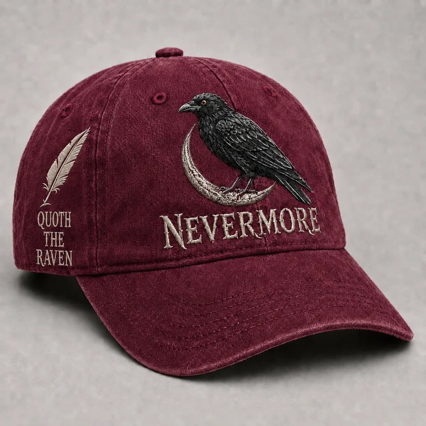 🐦⬛🧢 Nevermore Raven Vintage Cap | Gothic Bird Lover Hat