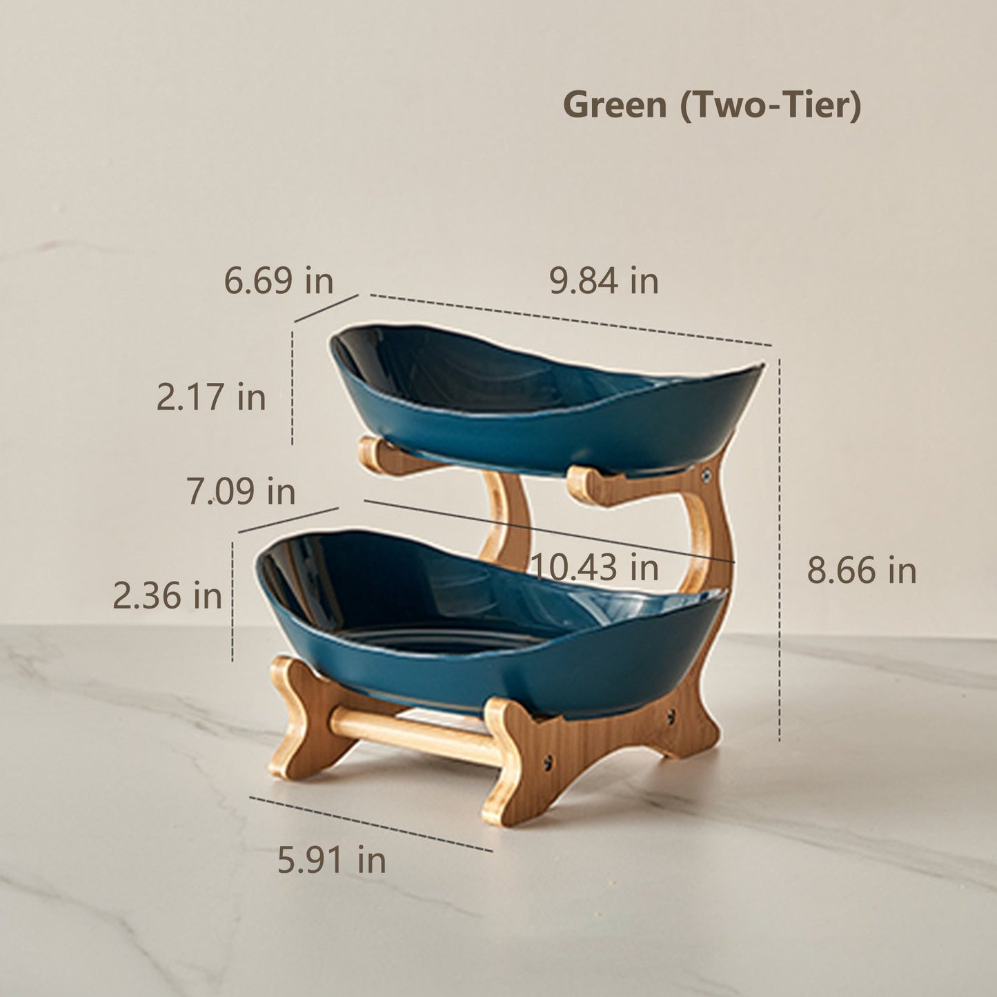 π2-Tier Fruit Basket, Countertop Fruit Bowl(Includes Stand)