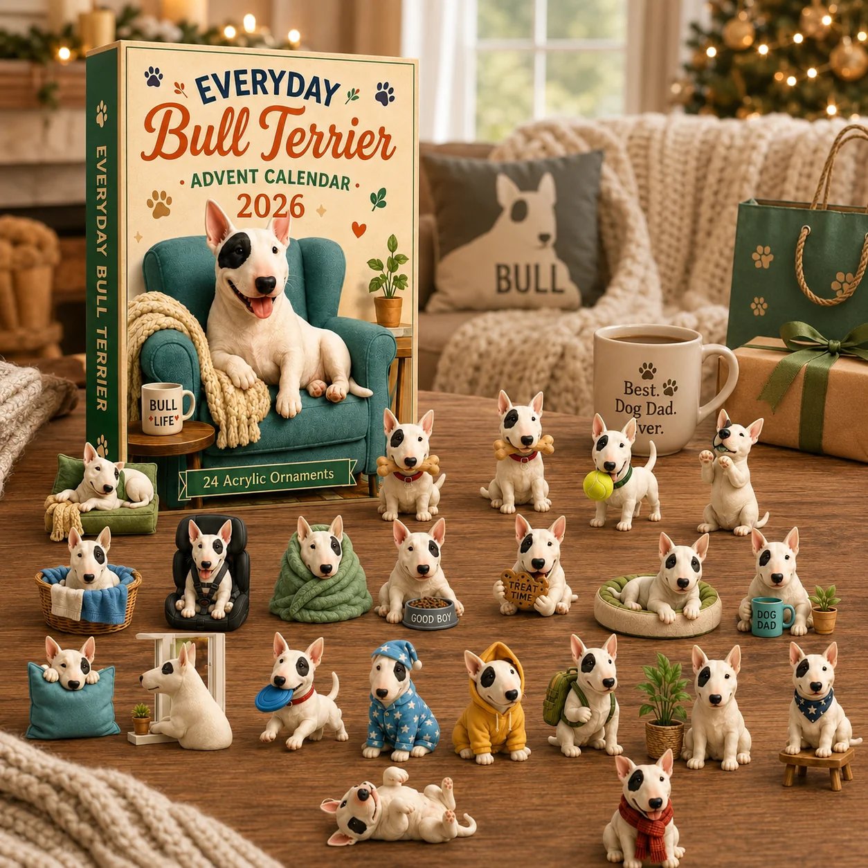 ✨🐶Everyday Bull Terrier Advent Calendar 2026 - 24-Day Festive Countdown
