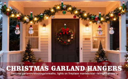 🎄🎅 Santa Claus Adhesive Hooks (12-Pack) — no drills, no nails, just peel, stick, and hang