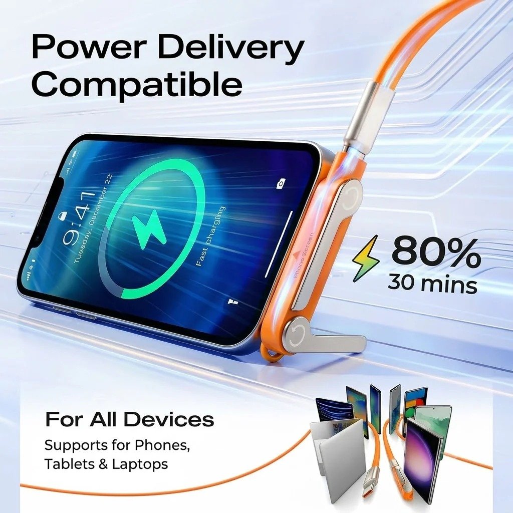 🔥🔥Fast-Charging Cable with Detatchable Stand