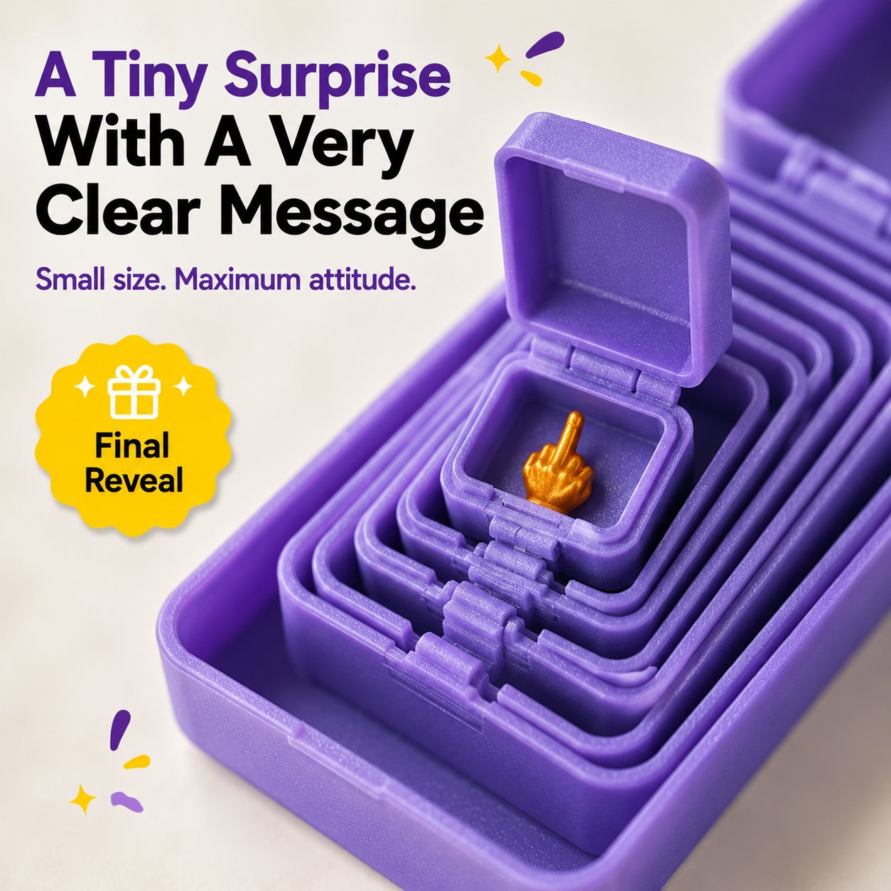 🖕Nested Middle Finger Prank Gift Box, 6-Layer Never Ending Surprise Gag Box