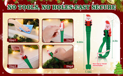 🎄🎅 Santa Claus Adhesive Hooks (12-Pack) — no drills, no nails, just peel, stick, and hang