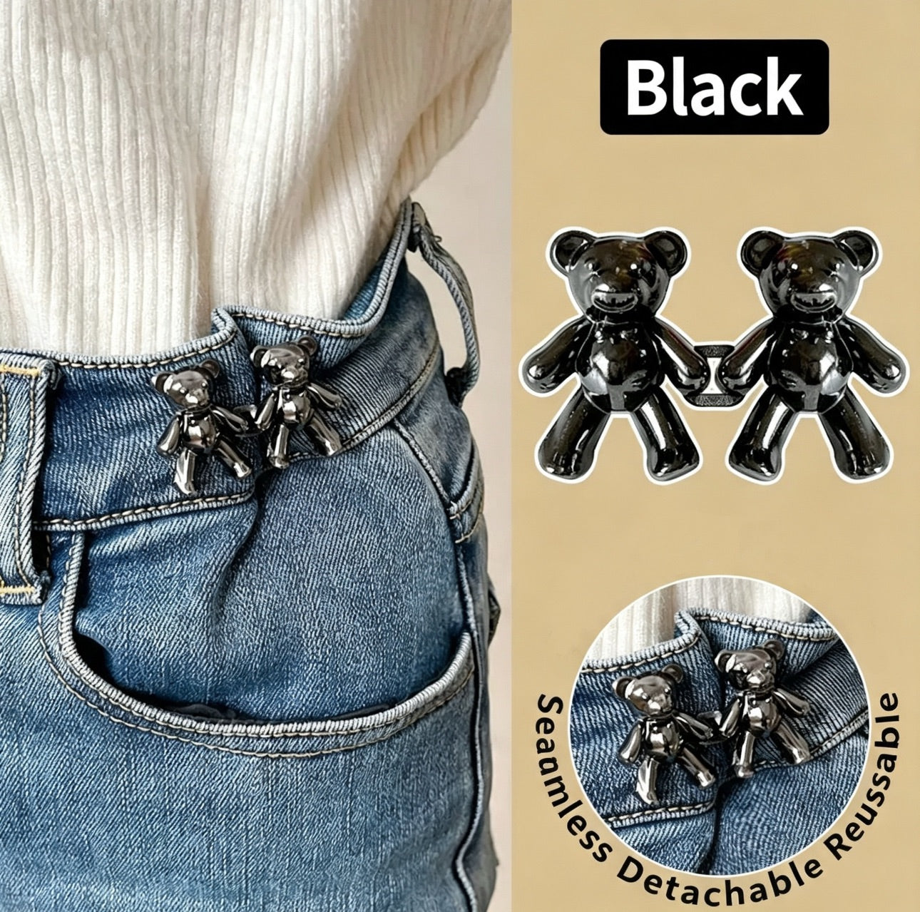 Bear-Shaped Belt Buckle, A Magical Tool For Adjusting Waist Size.