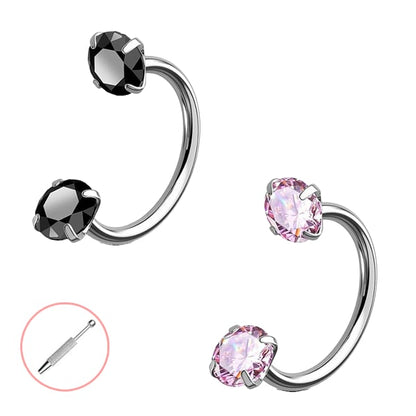 🔥Last Day 50% OFF - Horseshoe Gem Nose Ring – Internally Threaded & Comfortable