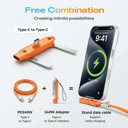 🔥🔥Fast-Charging Cable with Detatchable Stand