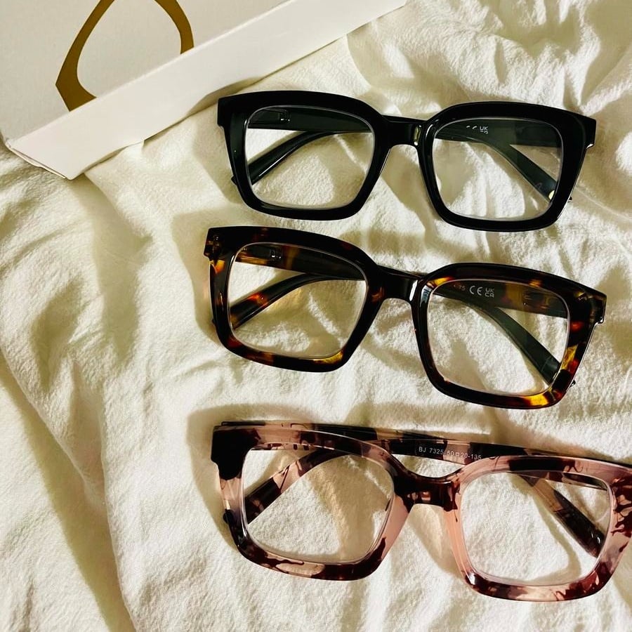 👓3 Pack Tortoiseshell Reading Glasses - Blue Light Blocking Oversized Square Reader