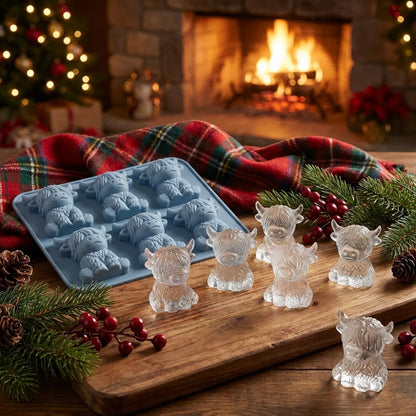 🐮 Mini Highland Cow Ice Cube & Dessert Mold 🧊🍪(2 PCS)