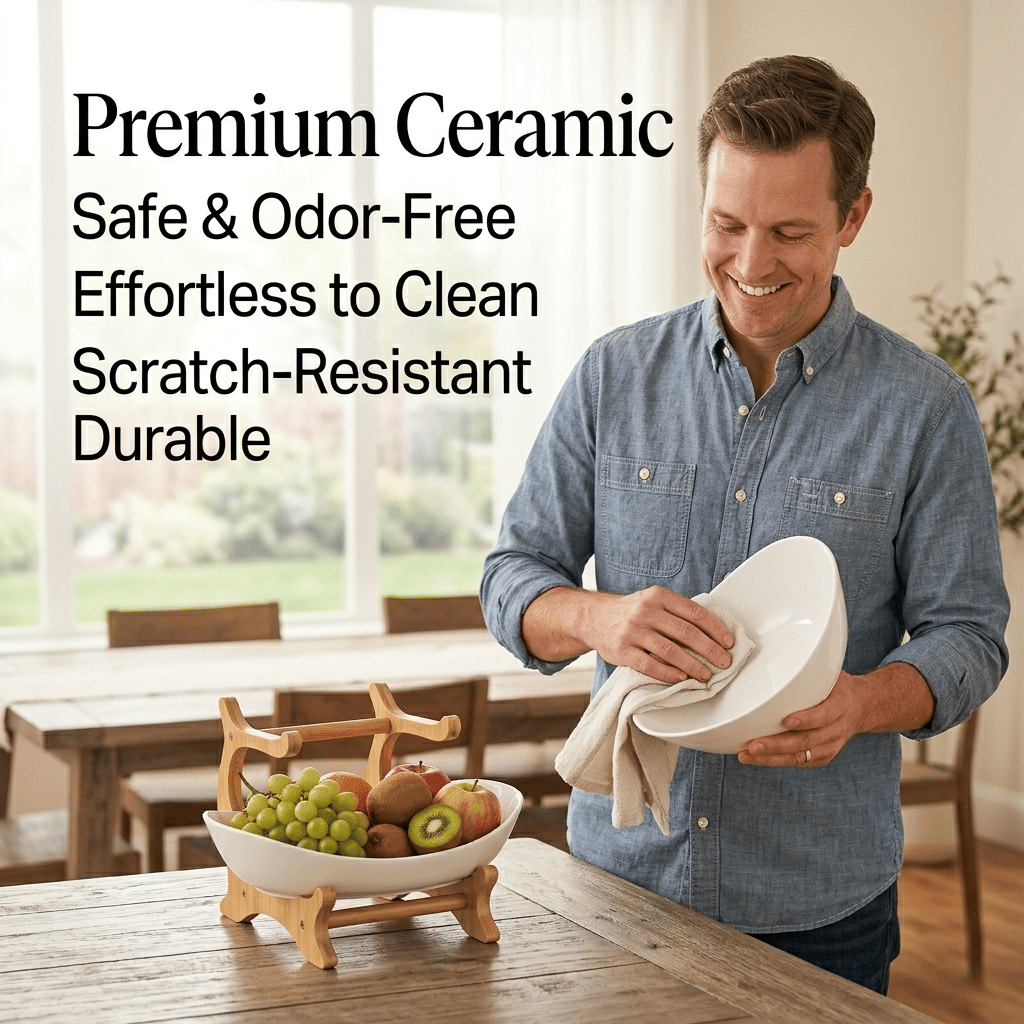 🍓2-Tier Fruit Basket, Countertop Fruit Bowl(Includes Stand)