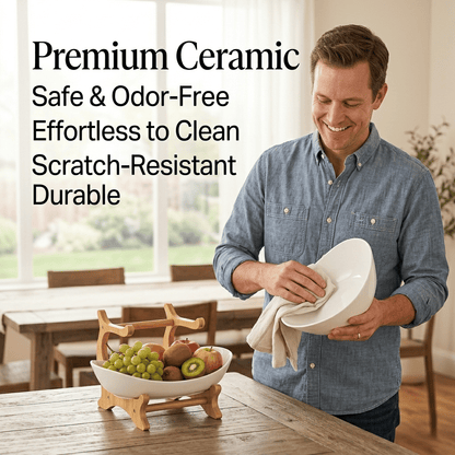🍓2-Tier Fruit Basket, Countertop Fruit Bowl(Includes Stand)