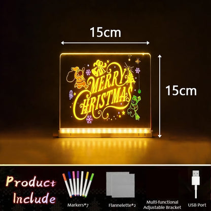 🎨 LED Note Board with Colored Pens🖌