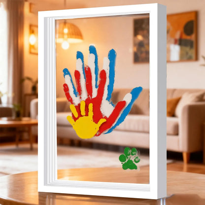 Wooden Transparent Handprint Frame Set, DIY Family Memorial Gift Kit
