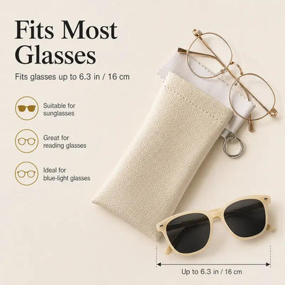 Soft PU Leather Sunglasses Pouch Elastic Opening Eyeglasses Bag✨Buy 1 Get 1 Free(2 Pcs)