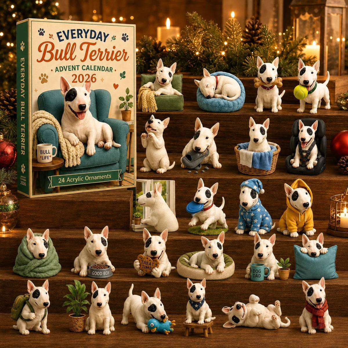 ✨🐶Everyday Bull Terrier Advent Calendar 2026 - 24-Day Festive Countdown