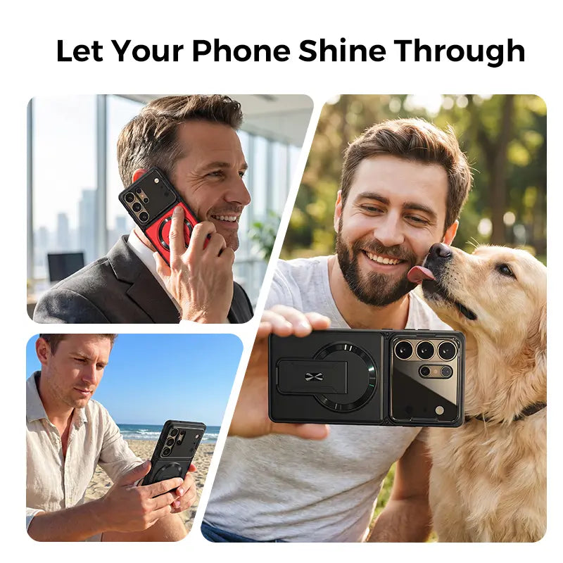 TYIIPLUS™ Magnetic Kickstand Phone Case forS Series – Shockproof Slim Case with Camera Lens Protection & Hidden Stand