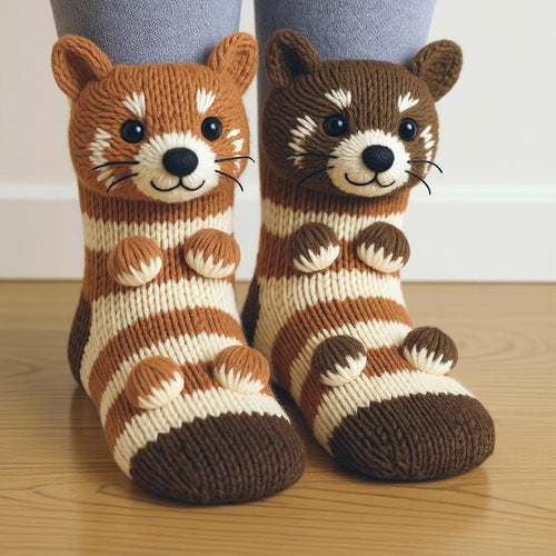 Cosy 3D Knit Animal Socks, Cute & Comfy for You or a Lovely Gift 💝