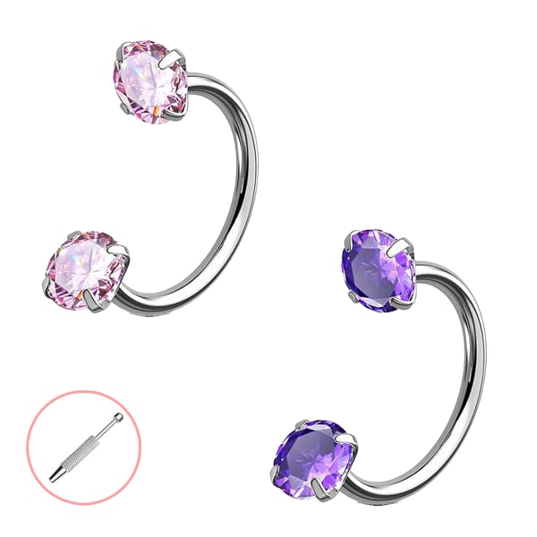 🔥Last Day 50% OFF - Horseshoe Gem Nose Ring – Internally Threaded & Comfortable