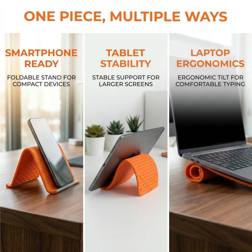Flexible Silicone Aluminum Phone Holder Stand - Bendable Rollable Foldable Design