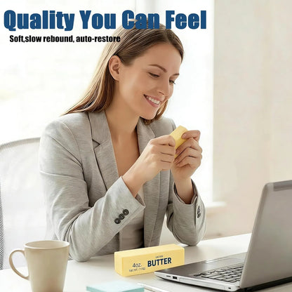 🧈Crunchy Sound Butter Bar Squishy Toy, Soft Squeeze Fidget Toy for Stress Relief, Sensory Desk Relaxation Gift for Teens Adults
