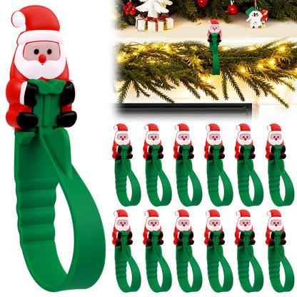 🎄🎅 Santa Claus Adhesive Hooks (12-Pack) — no drills, no nails, just peel, stick, and hang