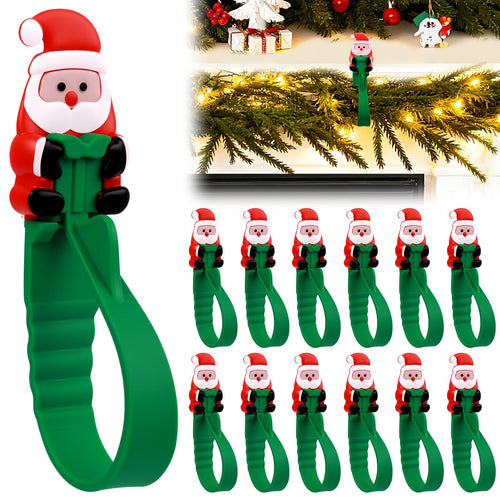 🎄🎅 Santa Claus Adhesive Hooks (12-Pack) — no drills, no nails, just peel, stick, and hang