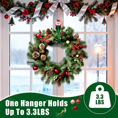 🎄🎅 Santa Claus Adhesive Hooks (12-Pack) — no drills, no nails, just peel, stick, and hang