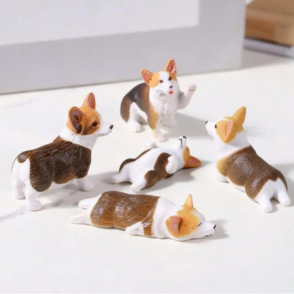 Hand-Painted Mini Cat Desk Figurines - Set of 5 Cute Cartoon Kitty Com