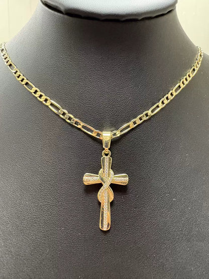 📢📢Women's Sparkling Twisted Knot Cross Pendant Necklace✝️📿