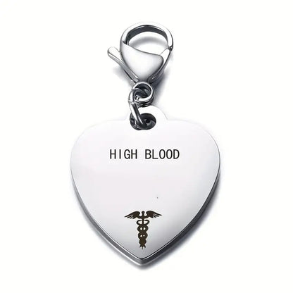 🔥💝Unique Heart-Shaped Medical ID Pendant Keyring🏥