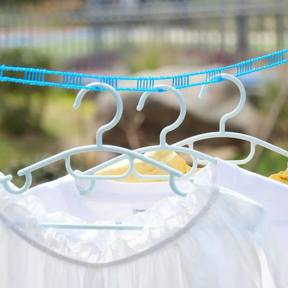 🔥Adjustable Windproof Clothesline with Hooks - Portable Heavy Duty Travel Laundry Line for Outdoor, Backyard, Camping & Indoor Drying
