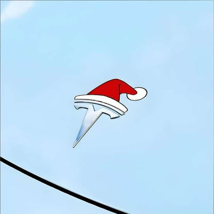 Santa Hat Overlay for Tesla Emblem, Reusable!