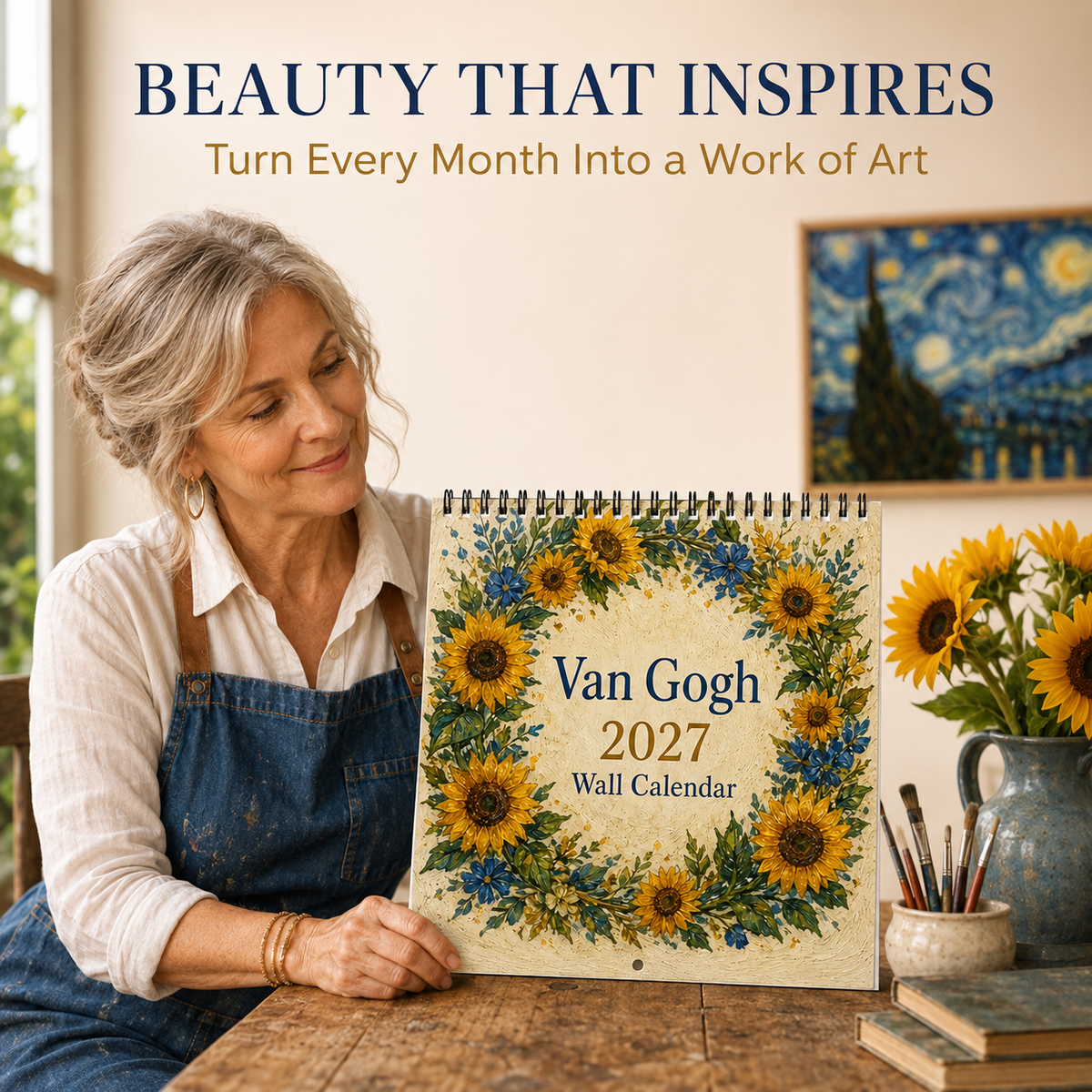 🎨 Van Gogh–Inspired 2027 Wall Calendar  -12 Beautiful Artworks to Brighten Every Month