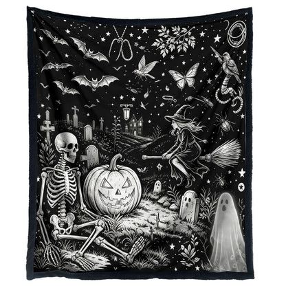 🎨Halloween Colouring Sherpa Blanket| Washable, Reusable, DIY Spooky Decor & Family Craft Gift