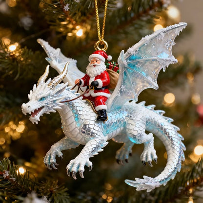 🐲🦖Santa Claus Riding a Dragon Ornament