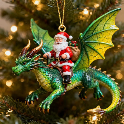 🐲🦖Santa Claus Riding a Dragon Ornament