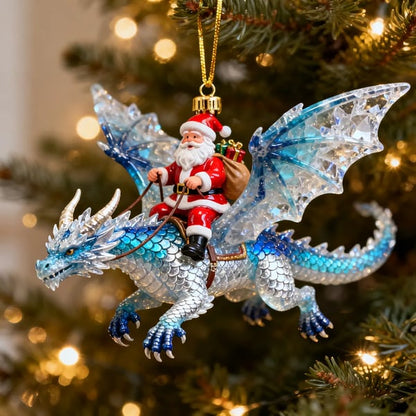🐲🦖Santa Claus Riding a Dragon Ornament
