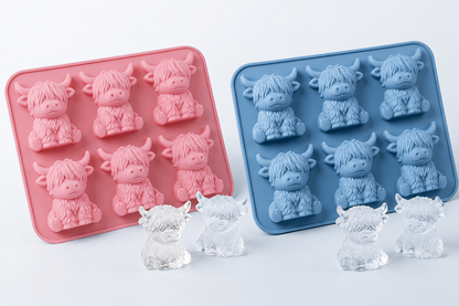 🐮 Mini Highland Cow Ice Cube & Dessert Mold 🧊🍪(2 PCS)