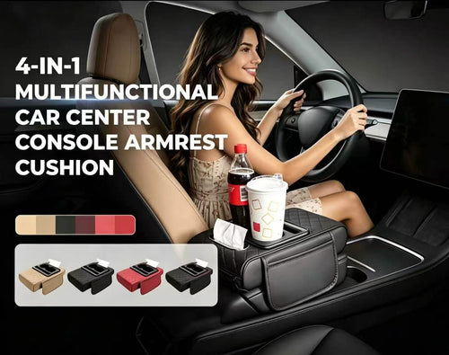 Multifunctional PU Leather Car Armrest Box Mat