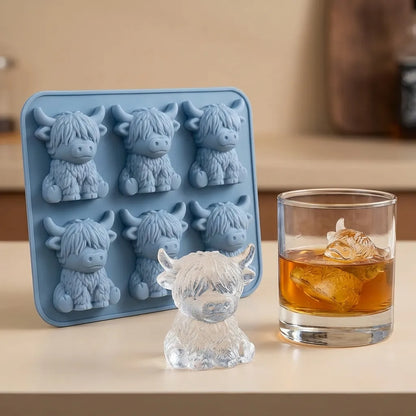 🐮 Mini Highland Cow Ice Cube & Dessert Mold 🧊🍪(2 PCS)
