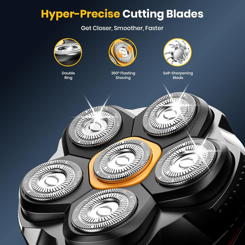 6D Magnetic Electric Head Shaver