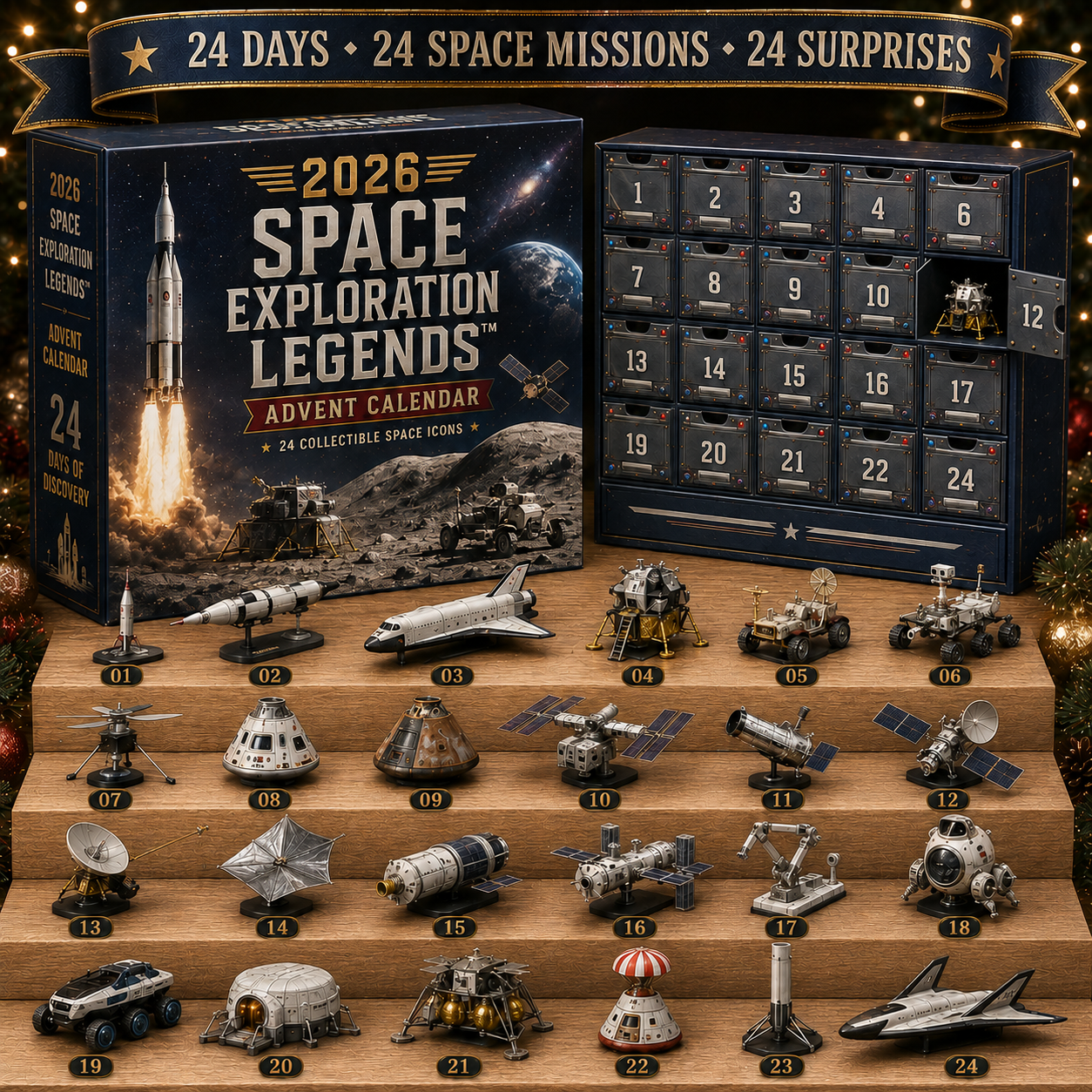 2026 Space Exploration Legends Advent Calendar – 24 Days of Space Missions, 24 Collectible Surprises