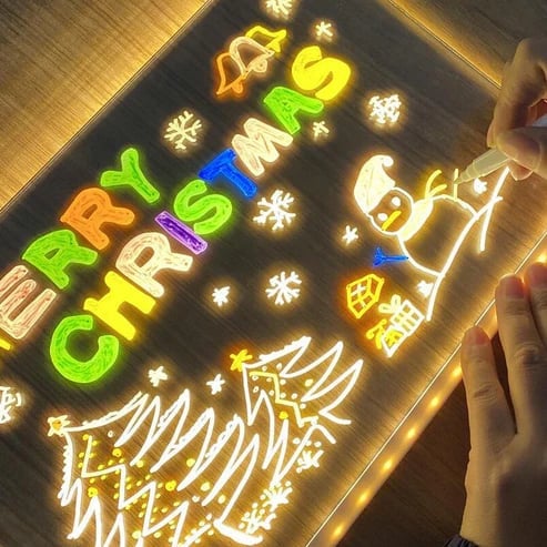 🎨 LED Note Board with Colored Pens🖌
