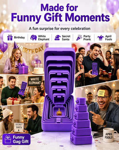 🖕Nested Middle Finger Prank Gift Box, 6-Layer Never Ending Surprise Gag Box