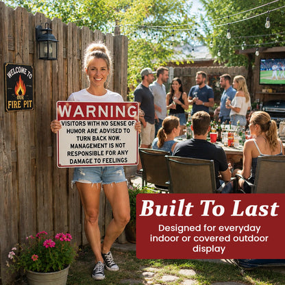 😂Warning: A Sense Of Humor Is Required Metal Sign