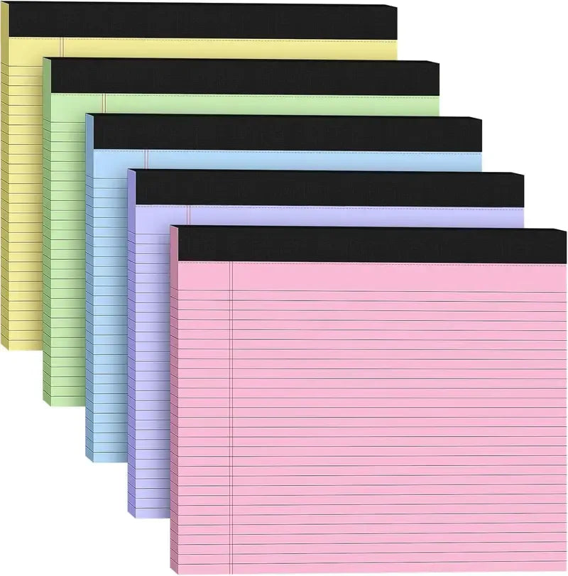 📝Office Pop! Wide Legal Pad (Double-sided nrintino No ink bleeding) – Colorful, Landscape, Double Ruling, 30 Easy‑Tear Sheets 🌈📄✨