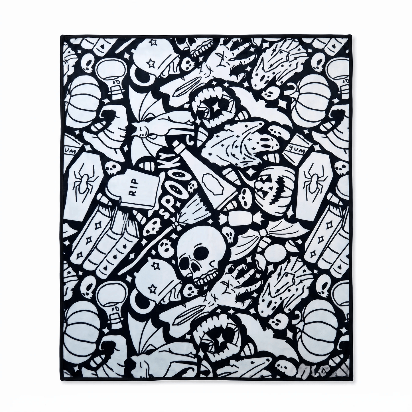 🎨Halloween Colouring Sherpa Blanket| Washable, Reusable, DIY Spooky Decor & Family Craft Gift
