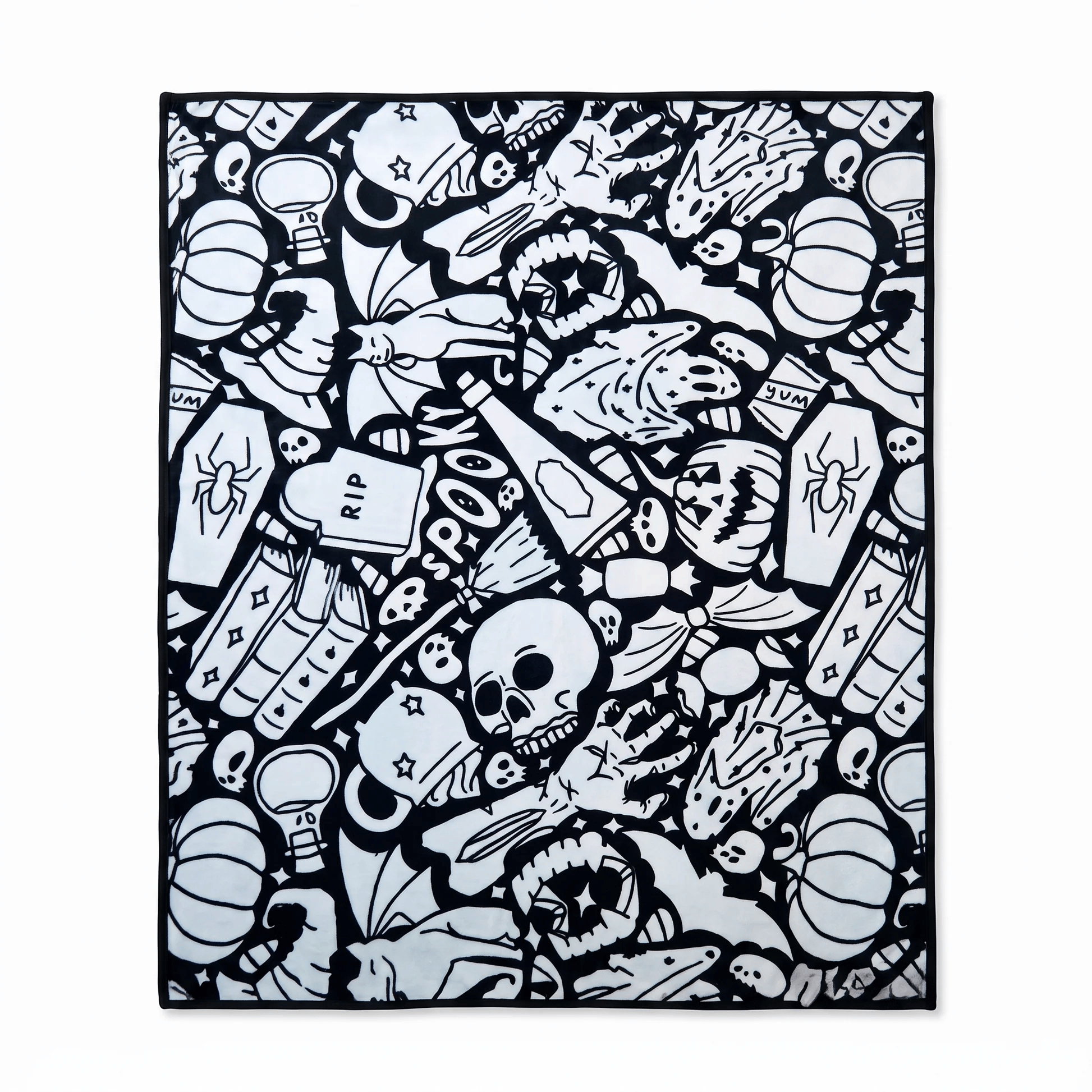 🎨Halloween Colouring Sherpa Blanket| Washable, Reusable, DIY Spooky Decor & Family Craft Gift