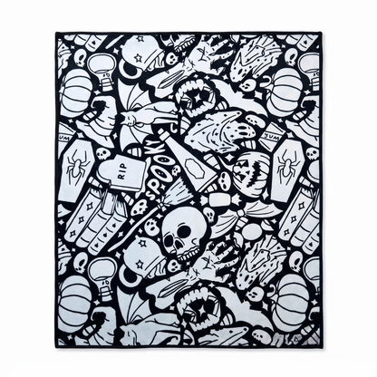 🎨Halloween Colouring Sherpa Blanket| Washable, Reusable, DIY Spooky Decor & Family Craft Gift